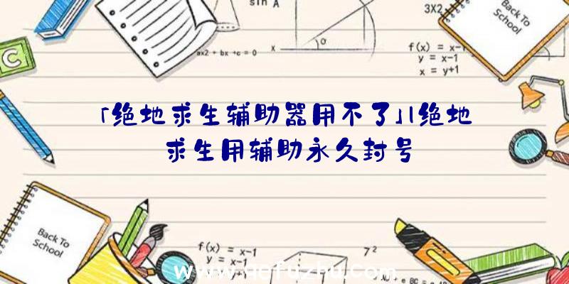 「绝地求生辅助器用不了」|绝地求生用辅助永久封号